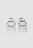 gaelle sneakers  uomo in ecopelle bianca con tallone bianco e logo nero