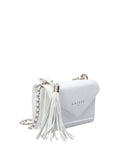 Gaelle women's maxi clutch bag with fixed shoulder strap and pointed flap with logo