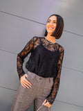 Maglia  donna pizzo nero