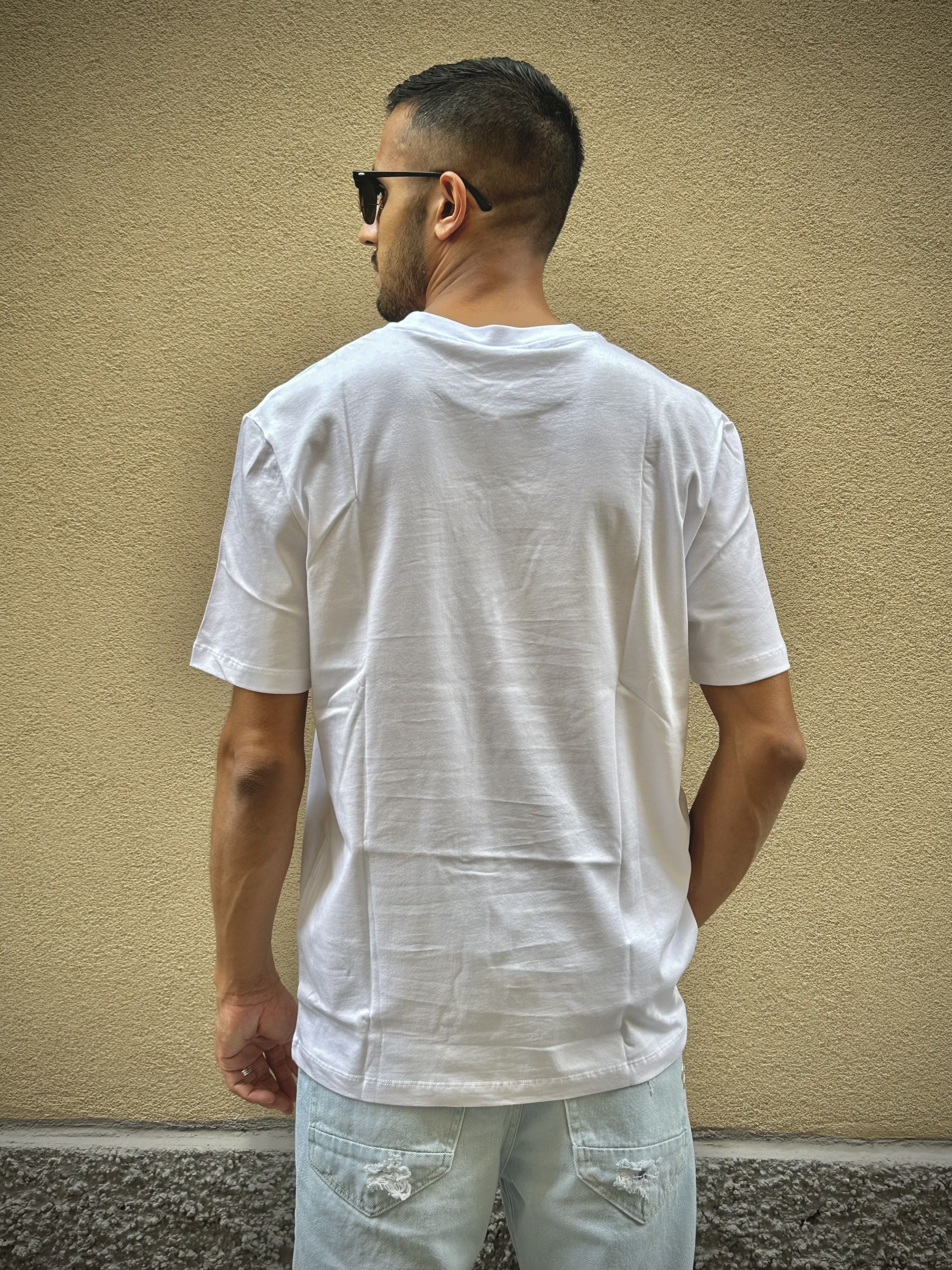 Gaelle t-shirt uomo in cotone con patch gommata in contrasto