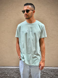 Daniele alessandrini t-shirt uomo verde acqua con stampa labirinto dietro
