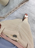 Lumina gonna lunga donna in denim sabbia con spacco frontale