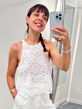 top donna pizzo bianco