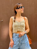 Top in maglia dorato