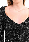 LILI SIDONIO WOMEN'S TOP SWEATER WITH BLACK SEQUINS