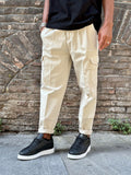 BL11 PANTALONE UOMO CARGO TASCONATO BIANCO