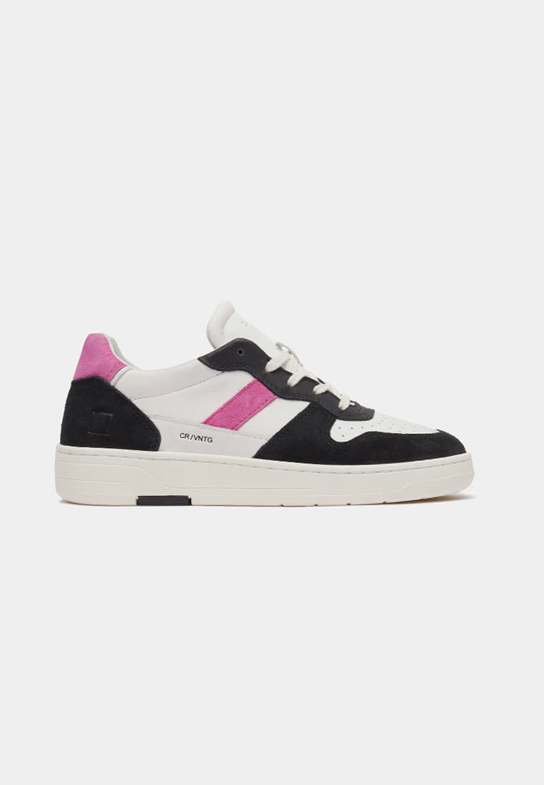date sneakers donna court 2.0 vintage calf white fuxia