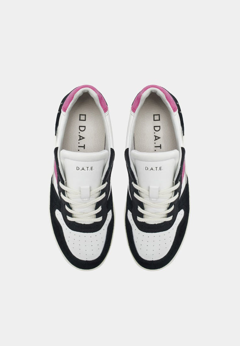 date sneakers donna court 2.0 vintage calf white fuxia