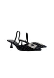 scarpa con tacco donna nero modello  Slingback con gioiello