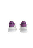 Gaelle sneakers donna bianca lacci bianchi e talloncino viola