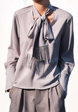 lumina camicia donna grigia con fiocco