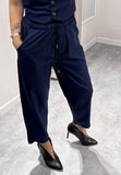 You decide pantalone donna blu fresco lana