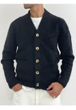 SSEINSE CARDIGAN UOMO IN LANA BOUCLE NERO