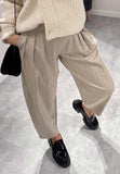 Pantalone donna a cropped gessato  con pence frontali