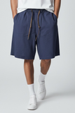 Pont bermuda uomo jogger short seersucker blu
