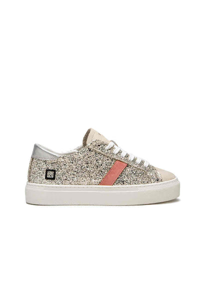 Date sneakers donna pelle bianca con talloncino glitter nero – Shopaland