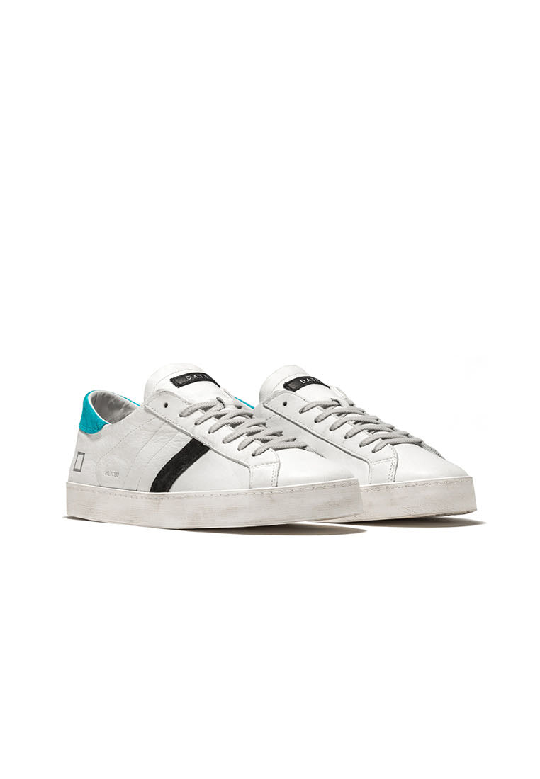 DATE SNEAKERS UOMO BIANCA HILL LOW FLUO WHITE SKY