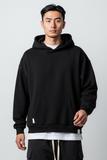 Bl11 uomo felpa capp.Boxy fit nero