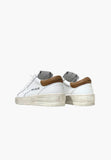 AMA BRAND SNEAKERS UOMO BIANCA IN PELLE CON TALLONCINO NOCCIOLA