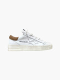 AMA BRAND SNEAKERS UOMO BIANCA IN PELLE CON TALLONCINO NOCCIOLA