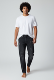 Pont jeans denim uomo cropped nero rotto