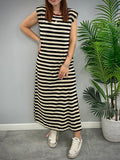 Abito donna a righe in lurex