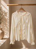 Camicia Donna rouches mussola gessata operata
