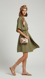 You decide abito donna kimono verde militare