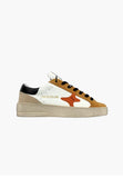 Ama Brand sneakers uomo bianca con inserti scamosciati arancio