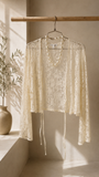 Kikisix donna blusa con laccini in pizzo burro
