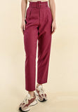 MOLLY BRACKEN PANTALONE BORDEAUX CON CINTURA