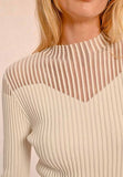 MOLLY BRACKEN MAGLIA CON SCOLLO A CUORE BIANCA