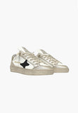 Ama Brand sneakers donna dorata con talloncino maculato