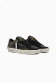 CRIME LONDON SNEAKERS UOMO NERA CON INSERTI VERDE MILITARE