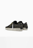 CRIME LONDON SNEAKERS UOMO NERA CON INSERTI VERDE MILITARE