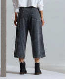 Pont jeans donna nero grigio palazzo cropped