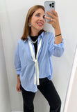 You decide camicia donna a righe azzurra