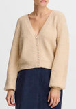 ICHI CARDIGAN DONNA CON BOTTONI PERLE BEIGE