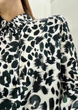 You decide camicia donna leopardata bianco nero