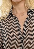 MOLLY BRACKEN CAMICIA A FANTASIA BIANCO NERO