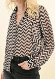 MOLLY BRACKEN CAMICIA A FANTASIA BIANCO NERO