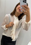 You decide camicia donna con rouches panna