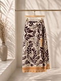 Kikisix gonna  donna midi pareo  con nodo  panna arancio bordeaux