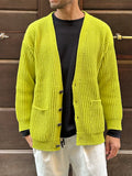 Seinse cardigan uomo in maglia colore lime