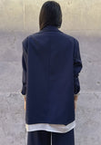 Lumina blazer donna blu oversize con camicia applicata