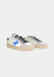 AMA BRAND SNEAKERS UOMO BIANCA INSERTI GRIGI LOGO BLU