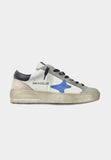 AMA BRAND SNEAKERS UOMO BIANCA INSERTI GRIGI LOGO BLU