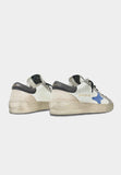 AMA BRAND SNEAKERS UOMO BIANCA INSERTI GRIGI LOGO BLU