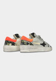 AMA BRAND SNEAKERS UOMO GRIGIO CHIARA INSERTI CAMOUFLAGE E TALLONE ARANCIO
