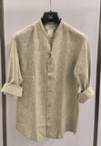 BL11 camicia uomo lino cotone verde